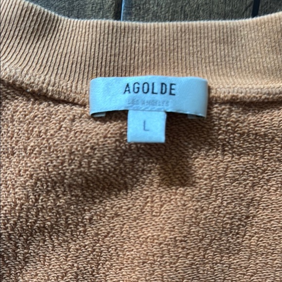 AGOLDE V-Neck Sweater in Peach - Picture 2 of 4